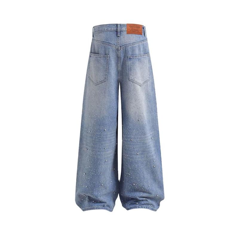 2025 Street Fashion Rhinestone Loose Jeans
