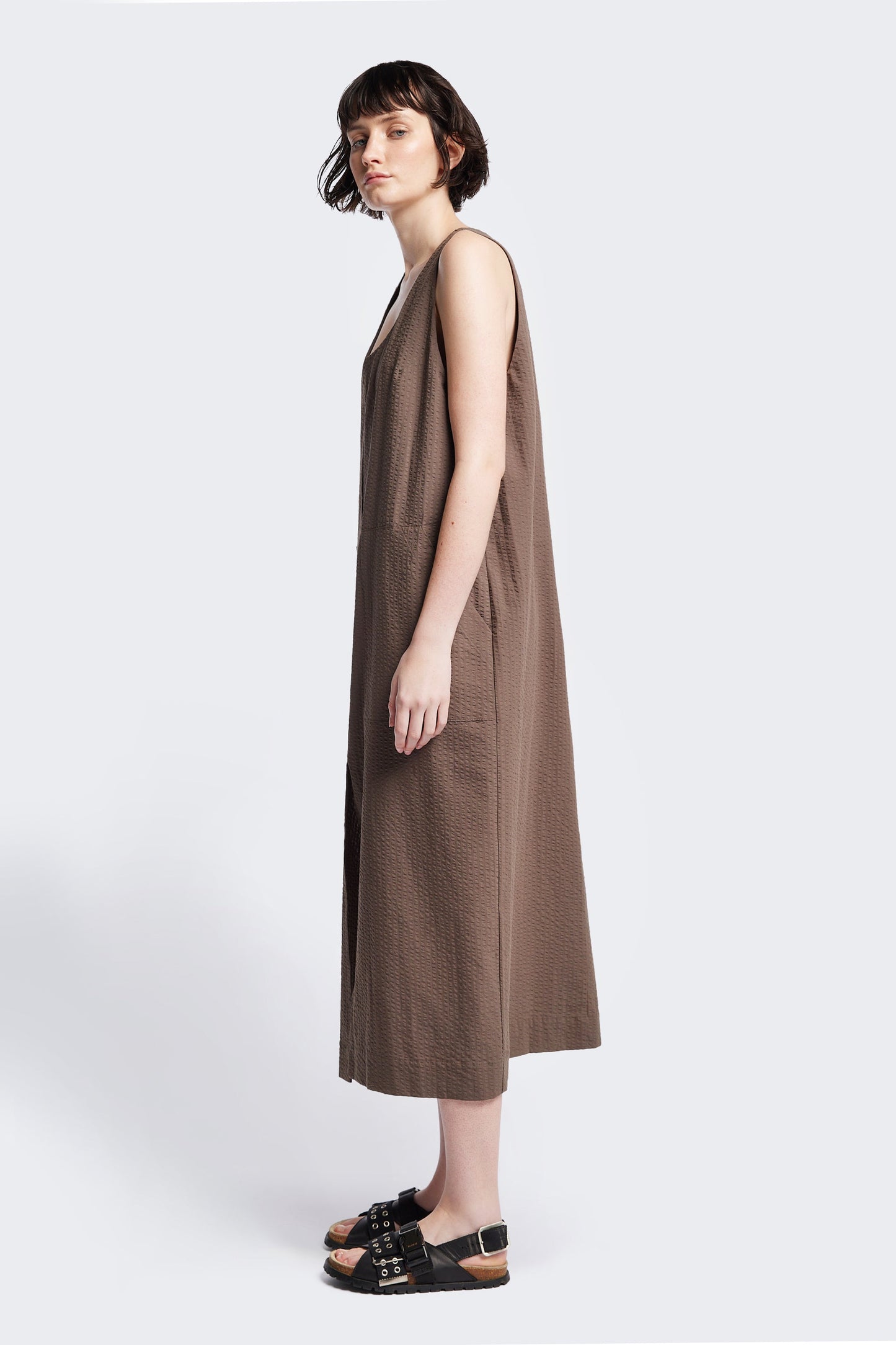 Forces Pinafore Dress Brown