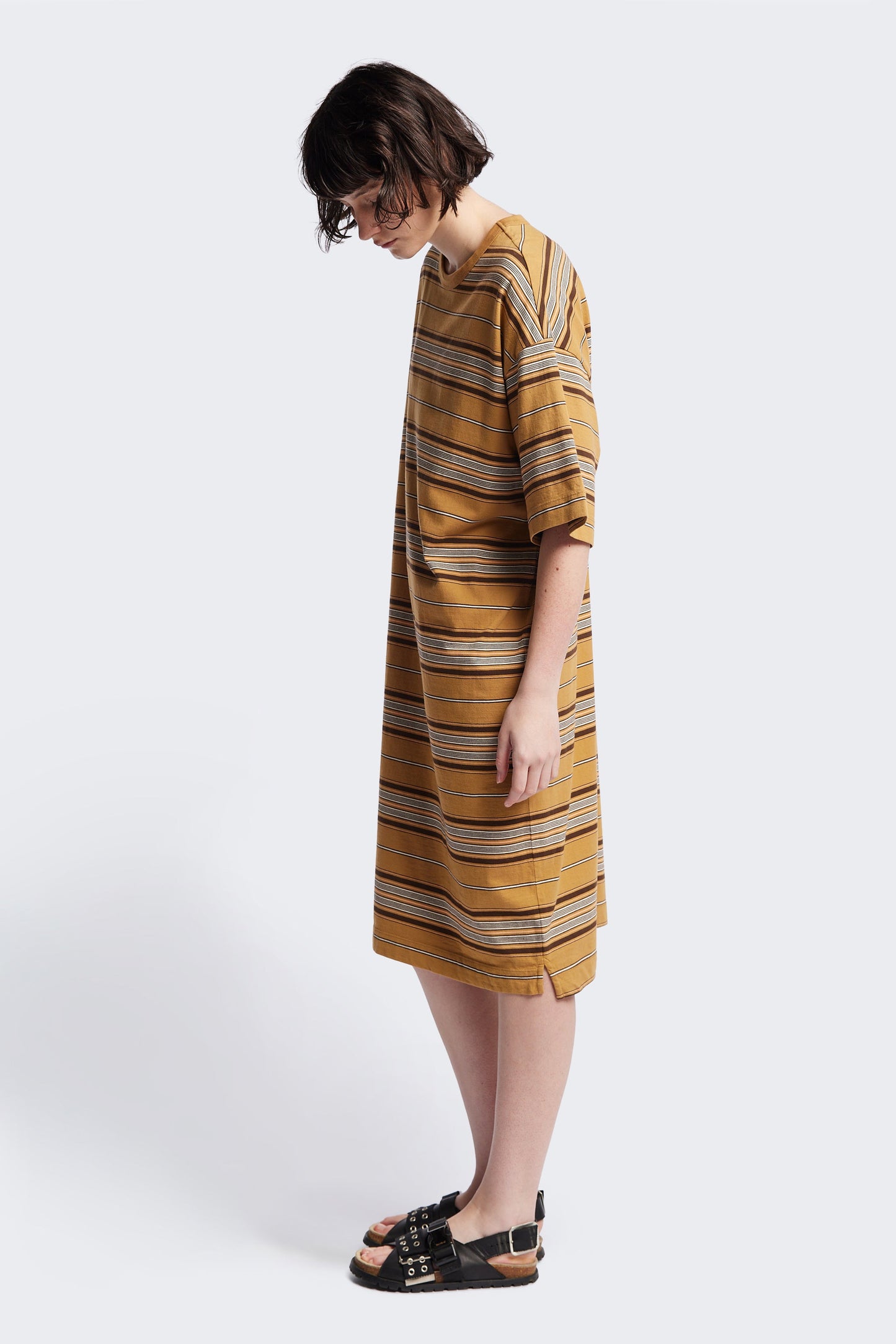Nadir Dress Tan Stripe