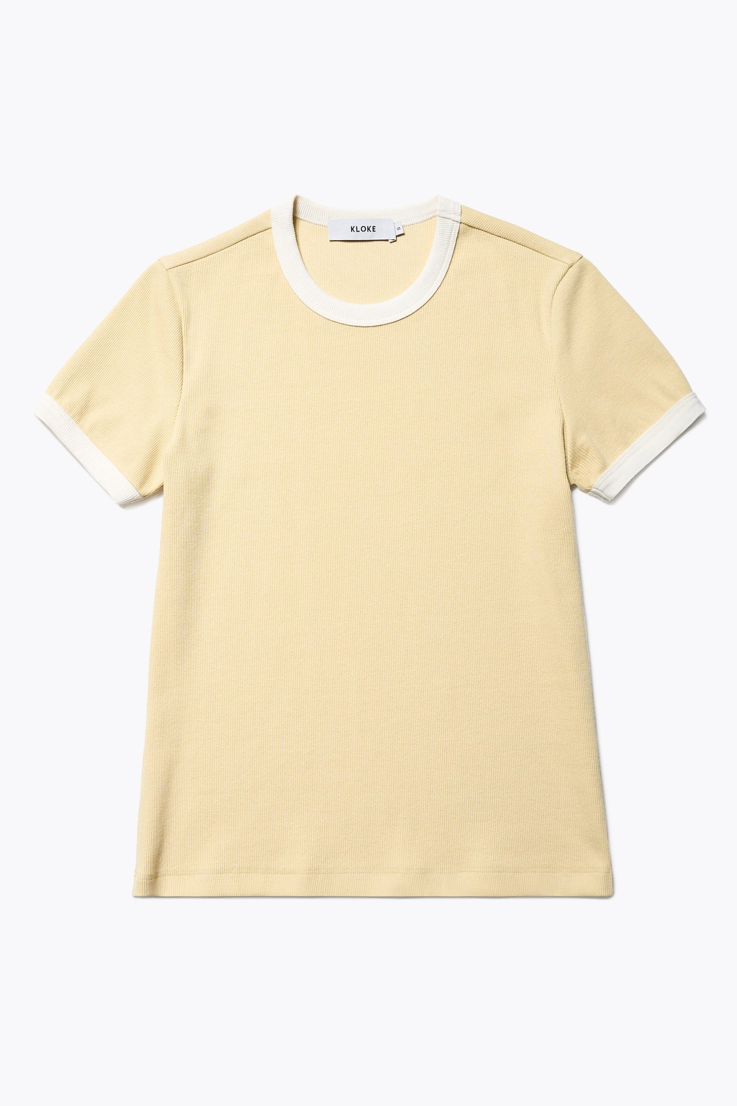 Veil Rib Tee Butter/Ecru Bind