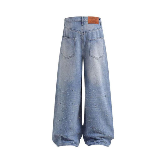 2025 Street Fashion Rhinestone Loose Jeans