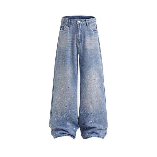 2025 Street Fashion Rhinestone Loose Jeans