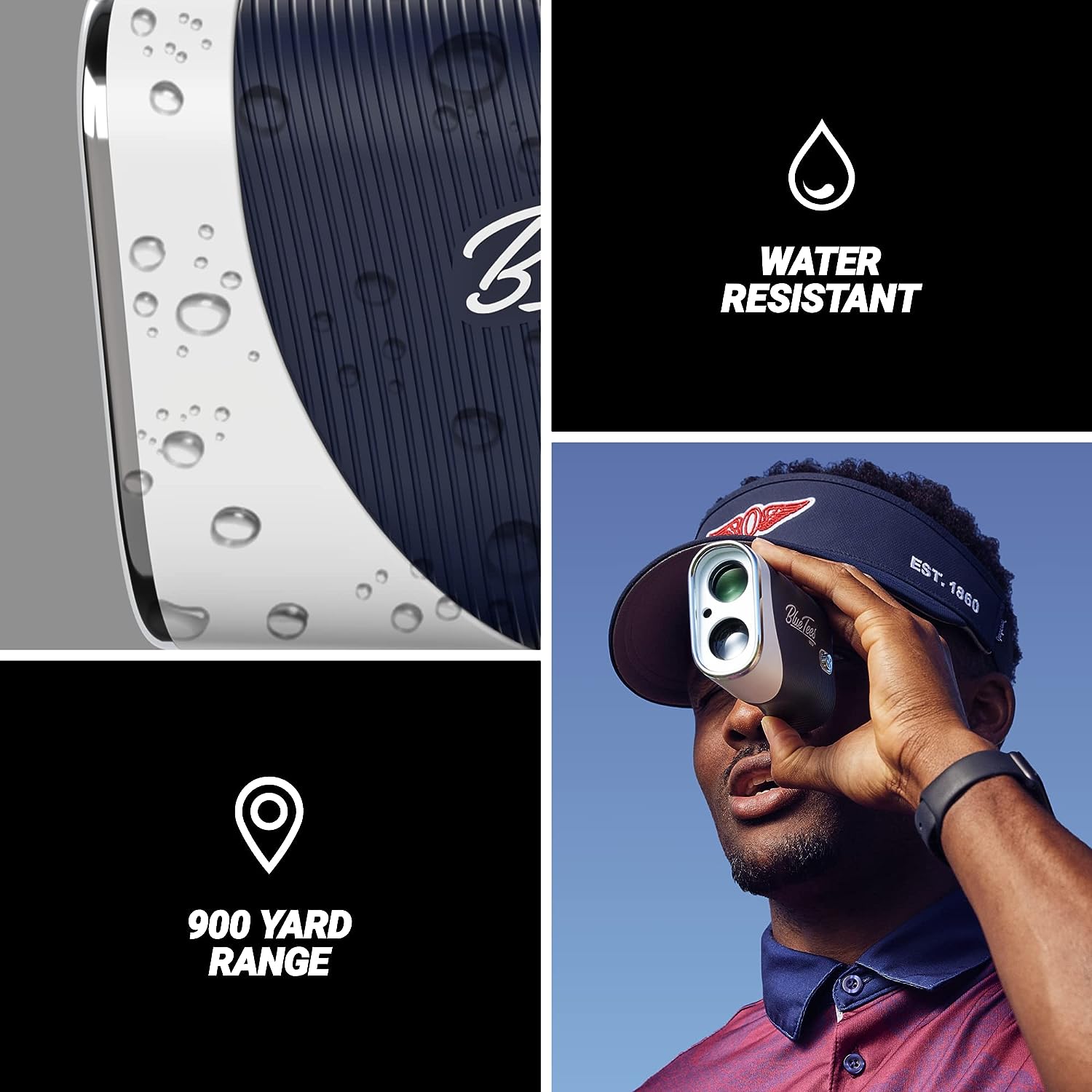 Blue Tees Golf - Series 3 Max with Laser Rangefinder with Slope Switch - 900 Yards Range