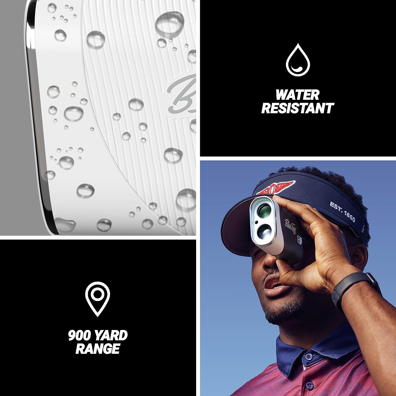 Blue Tees Golf - Series 3 Max with Laser Rangefinder with Slope Switch - 900 Yards Range