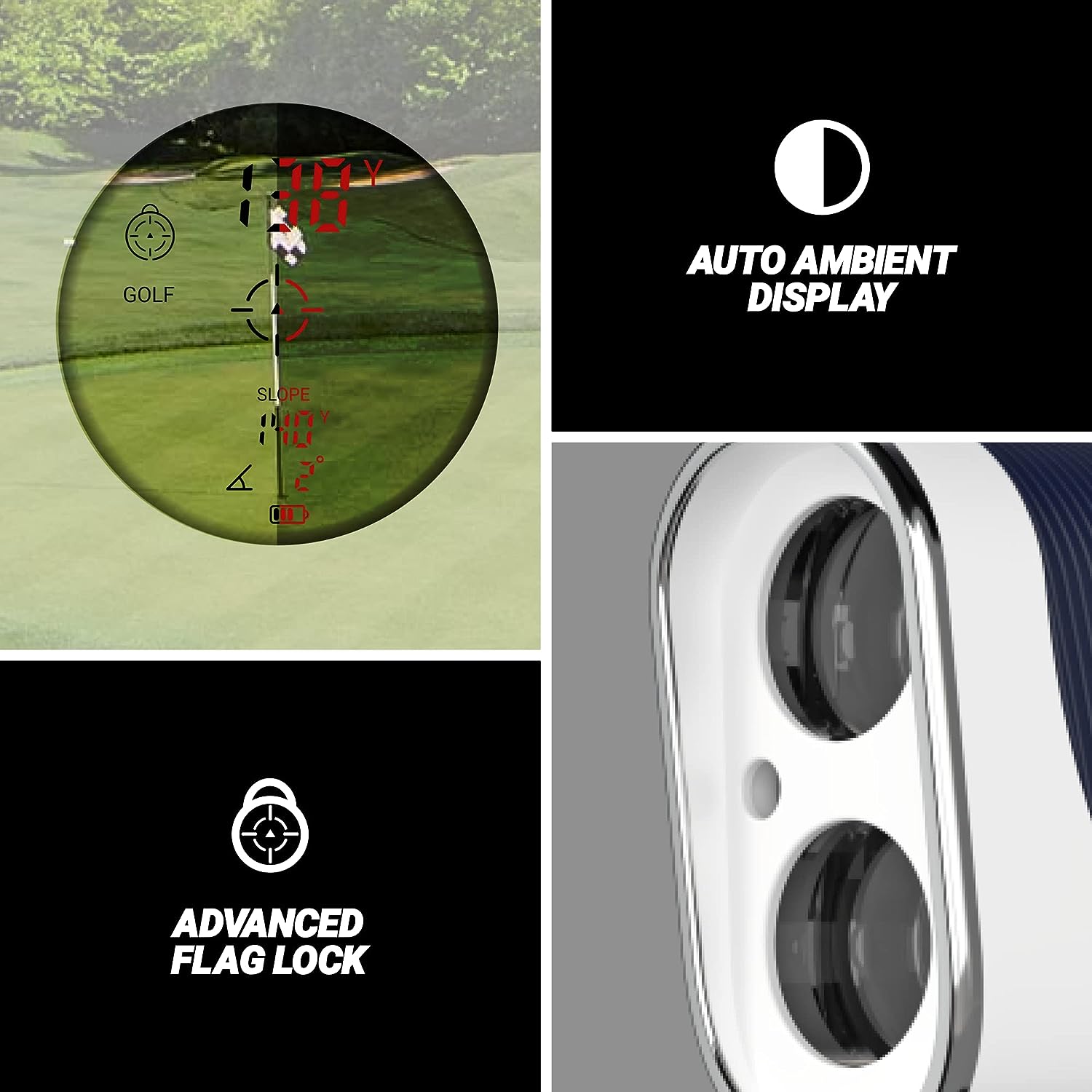Blue Tees Golf - Series 3 Max with Laser Rangefinder with Slope Switch - 900 Yards Range
