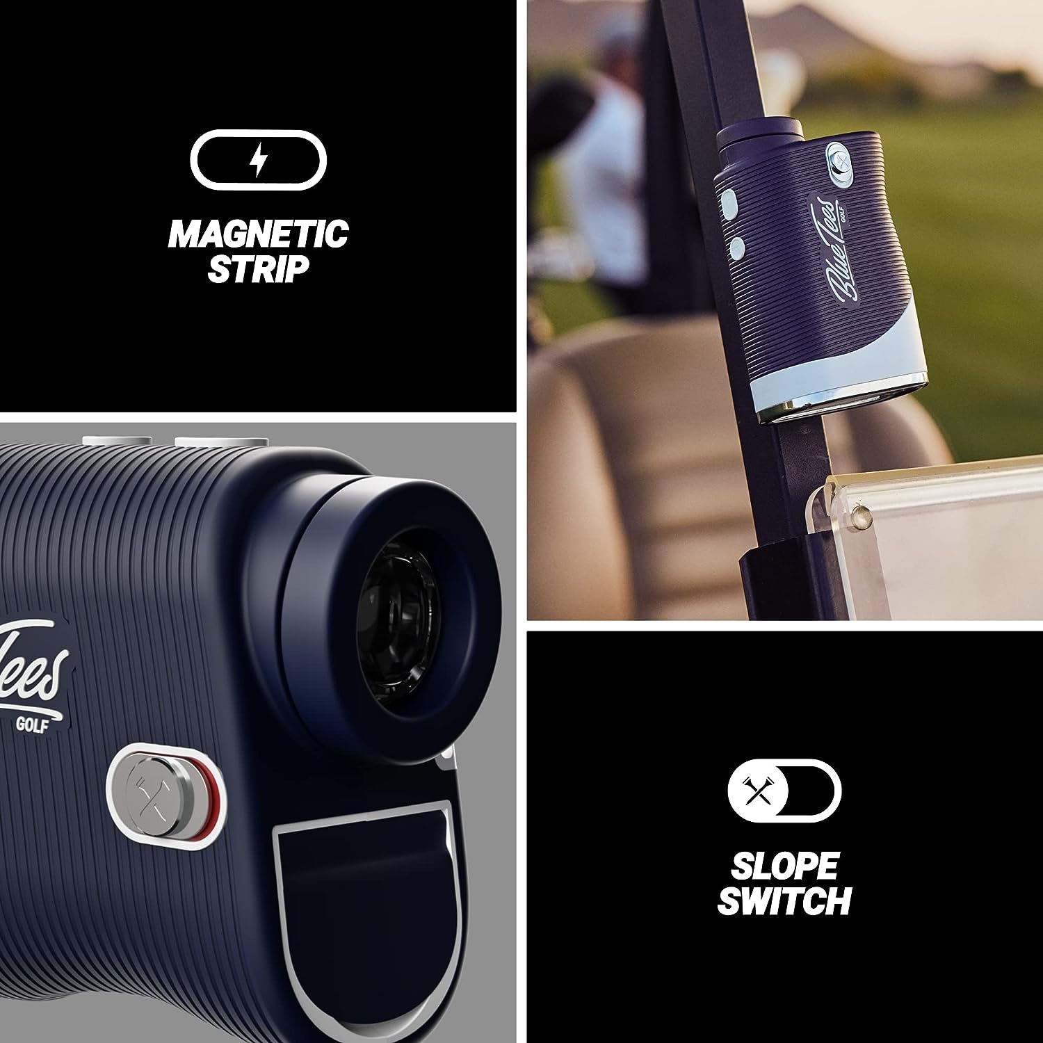 Blue Tees Golf - Series 3 Max with Laser Rangefinder with Slope Switch - 900 Yards Range