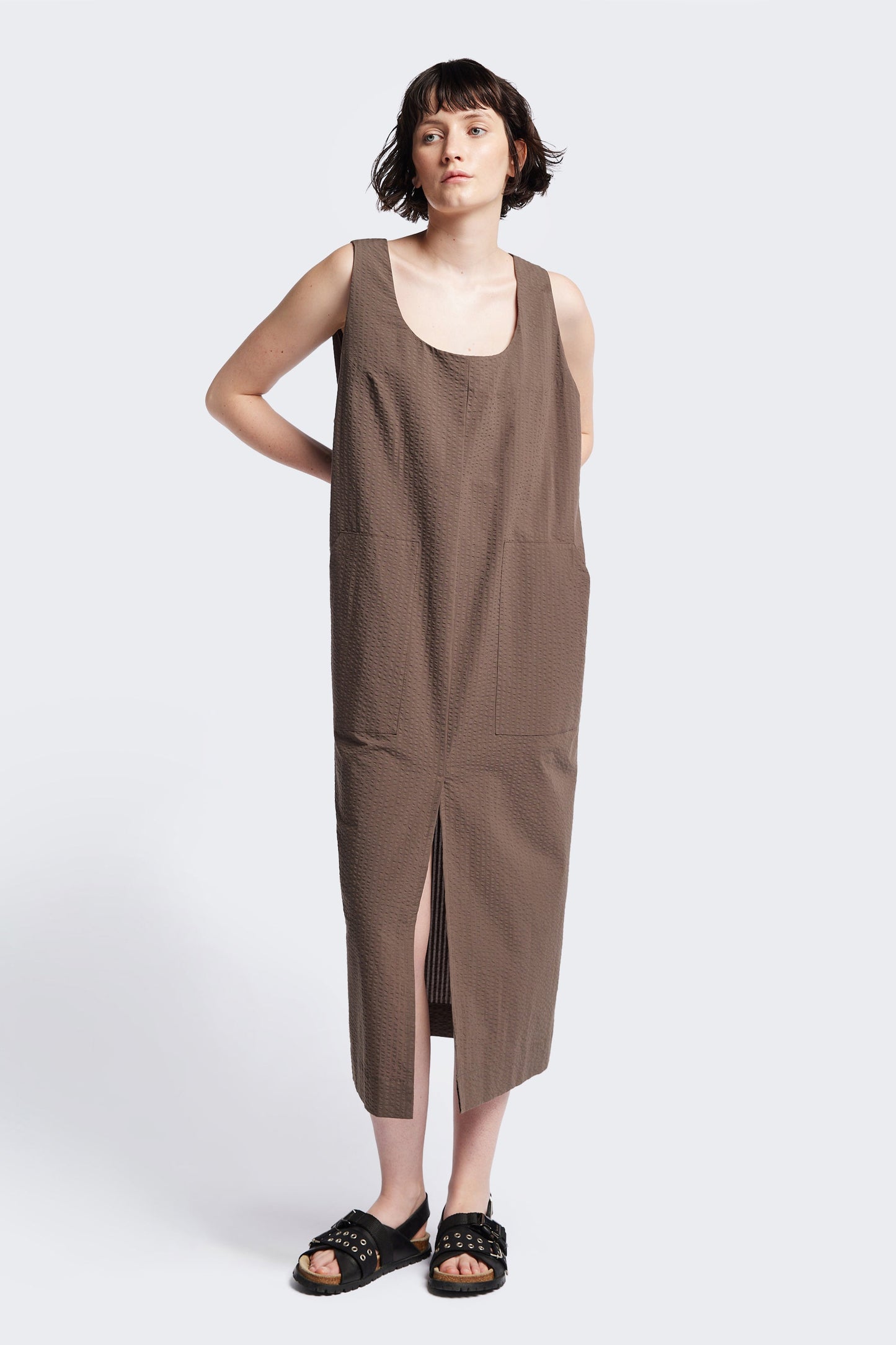 Forces Pinafore Dress Brown