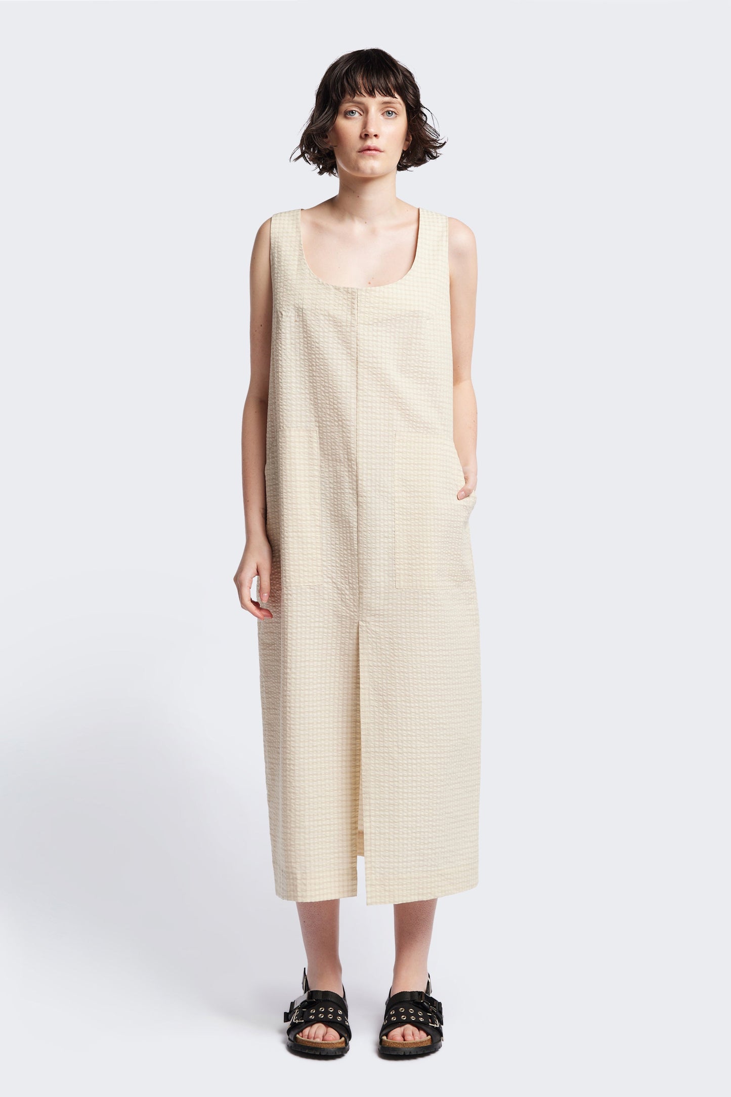 Forces Pinafore Dress Ecru