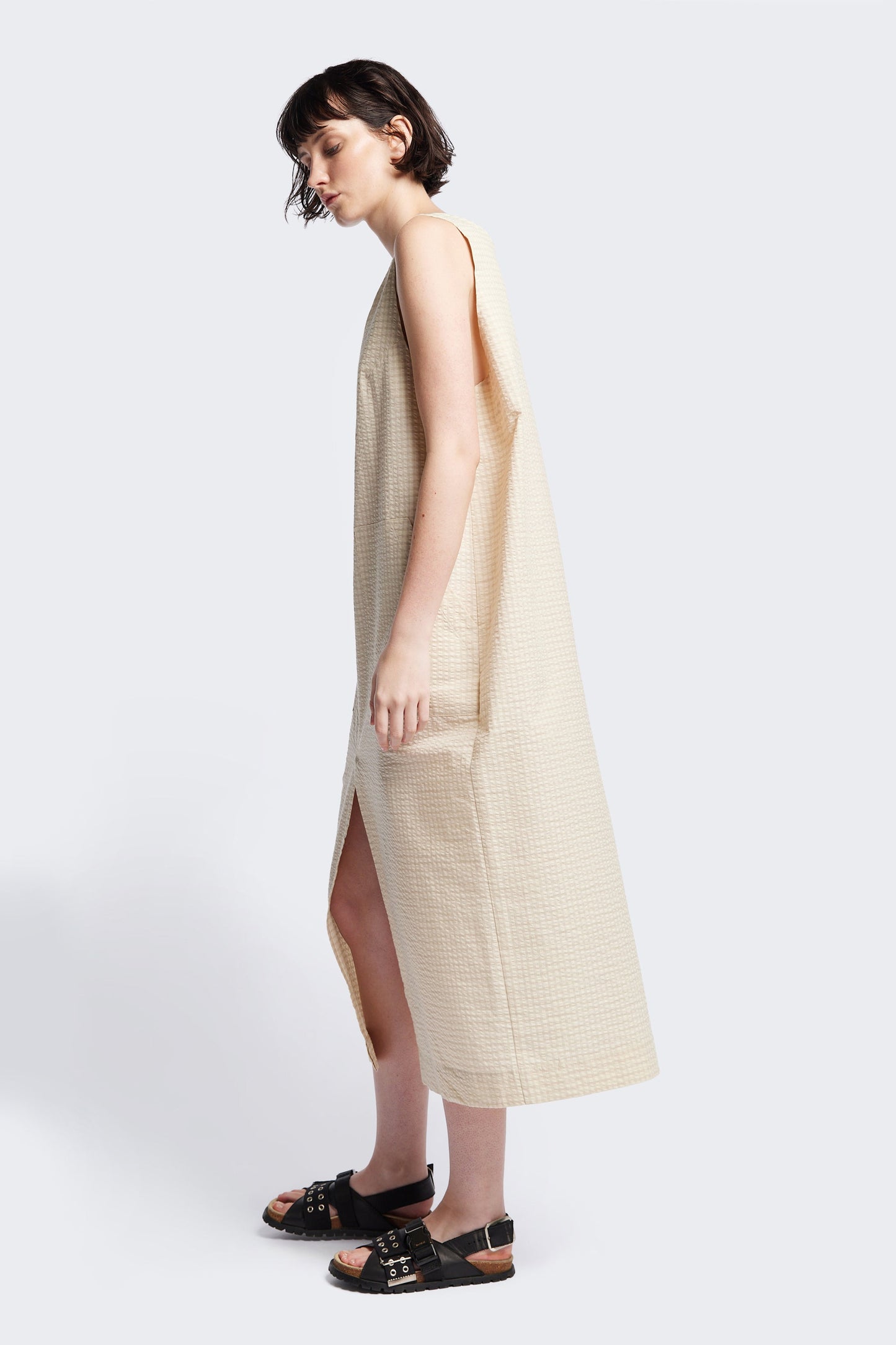 Forces Pinafore Dress Ecru
