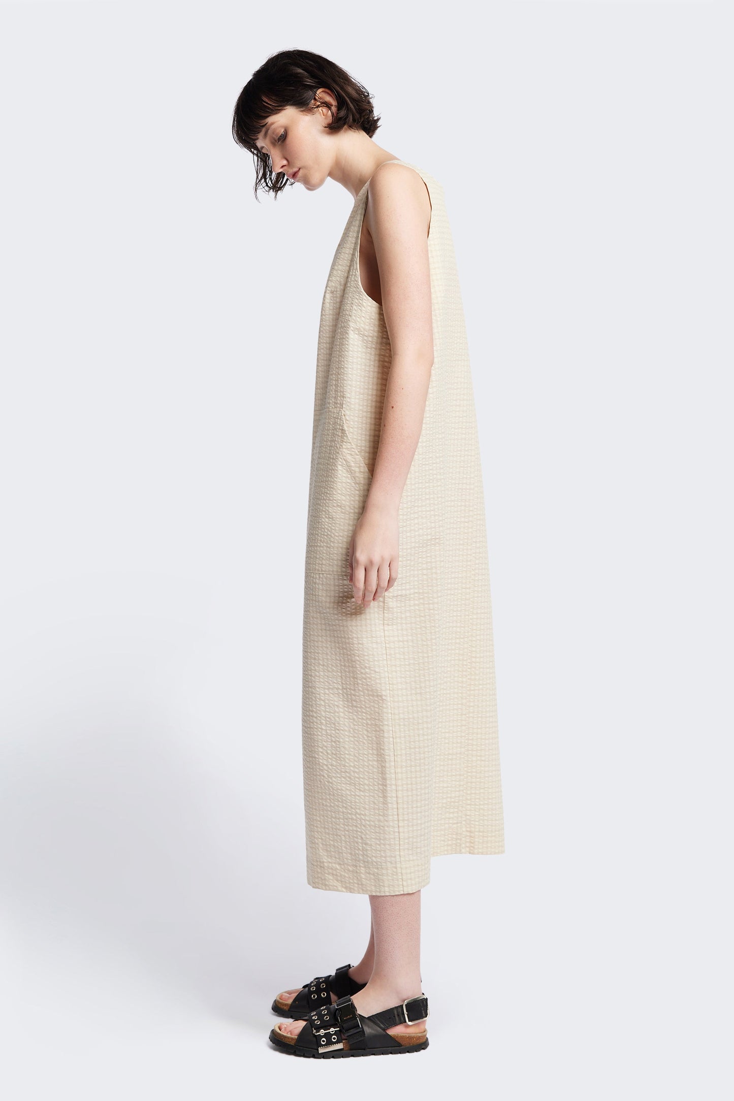 Forces Pinafore Dress Ecru