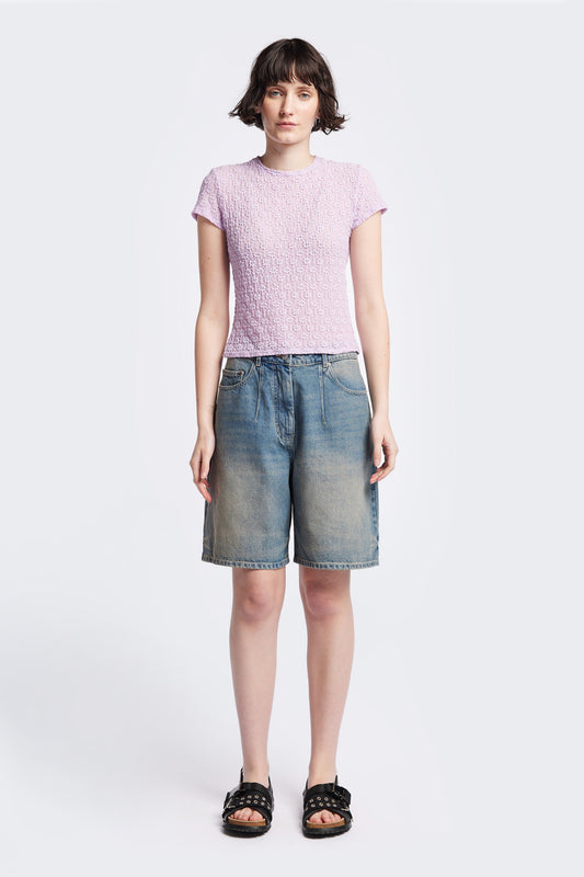 Fuego Denim Short Mid-Blue Fade
