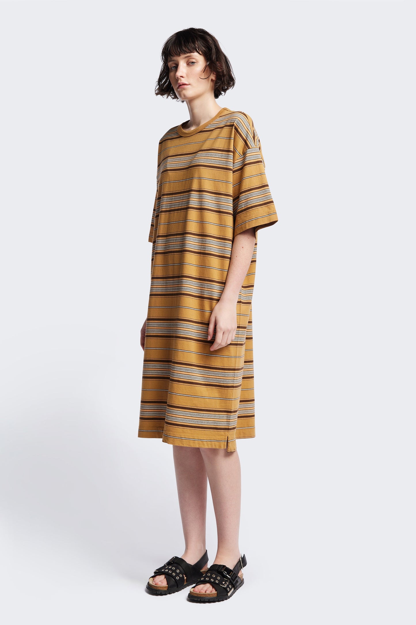 Nadir Dress Tan Stripe