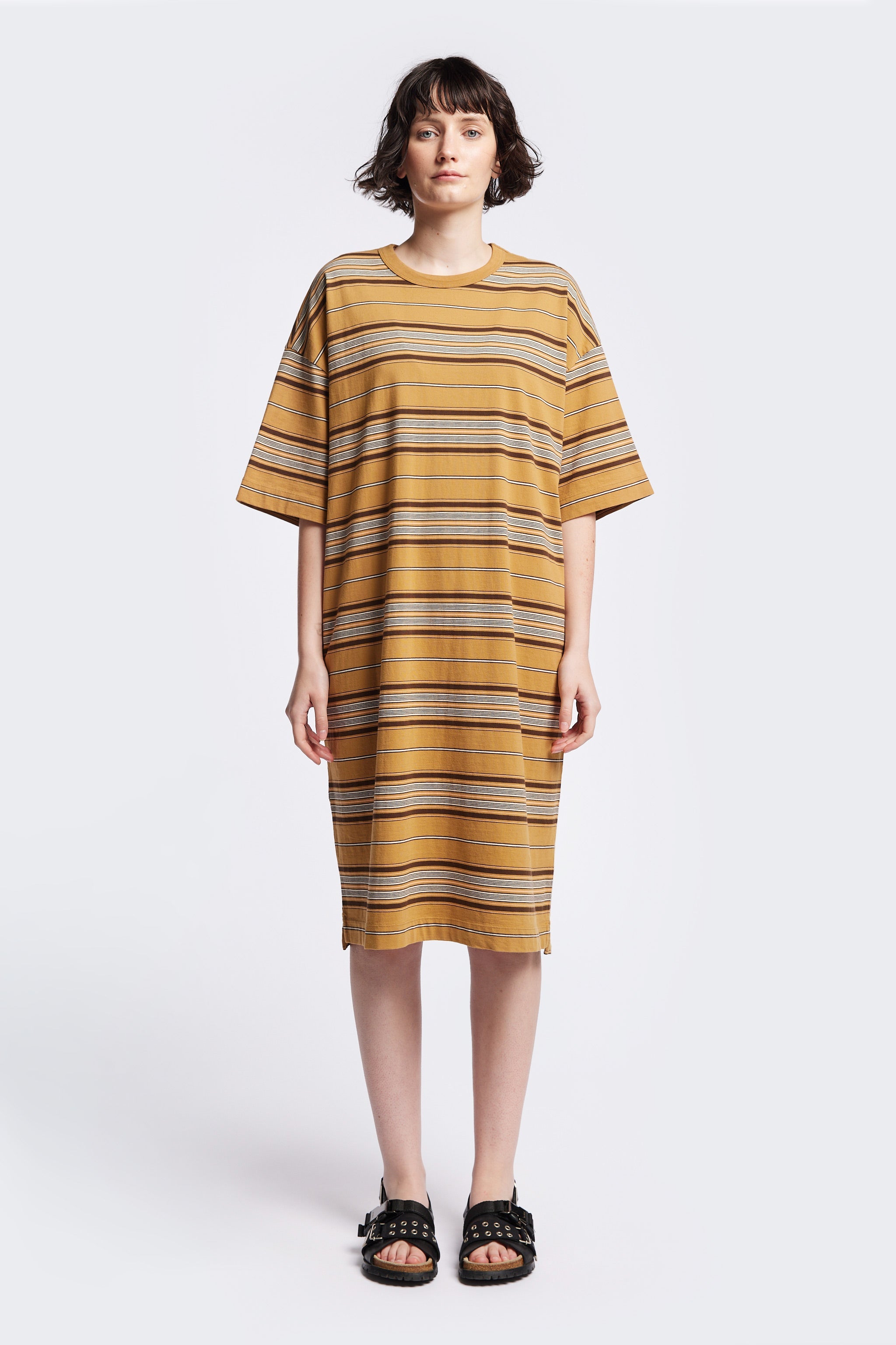 Nadir Dress Tan Stripe
