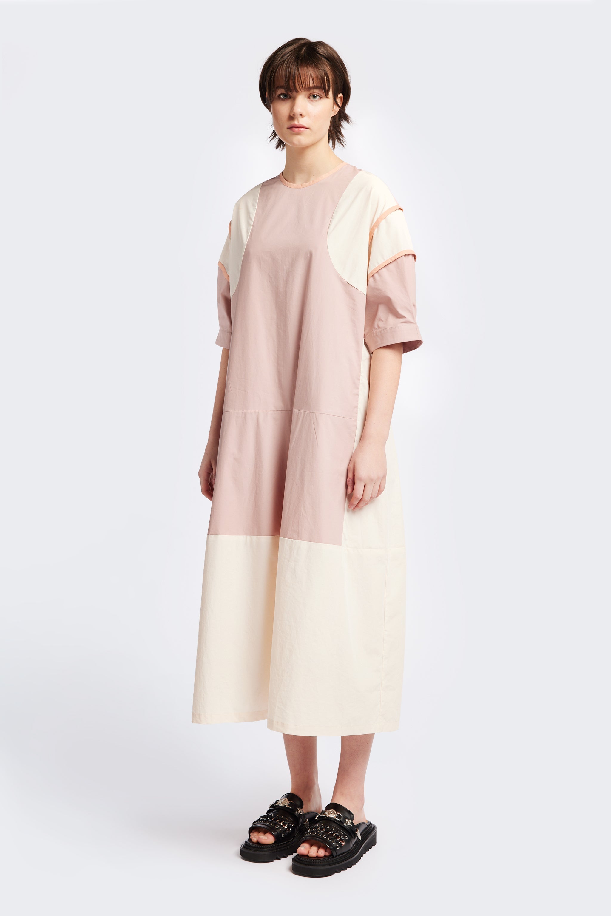 Patch Dress Pale Peach