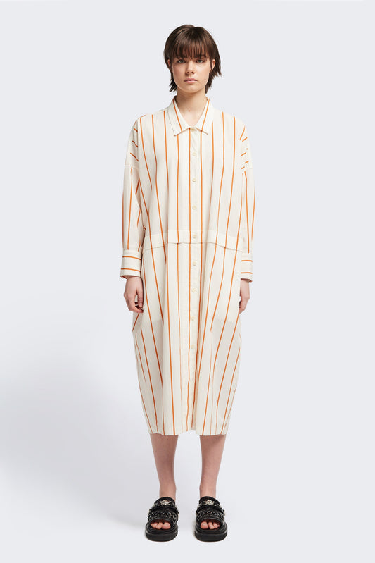 Sundown Shirt Dress Burnt Orange Stripe