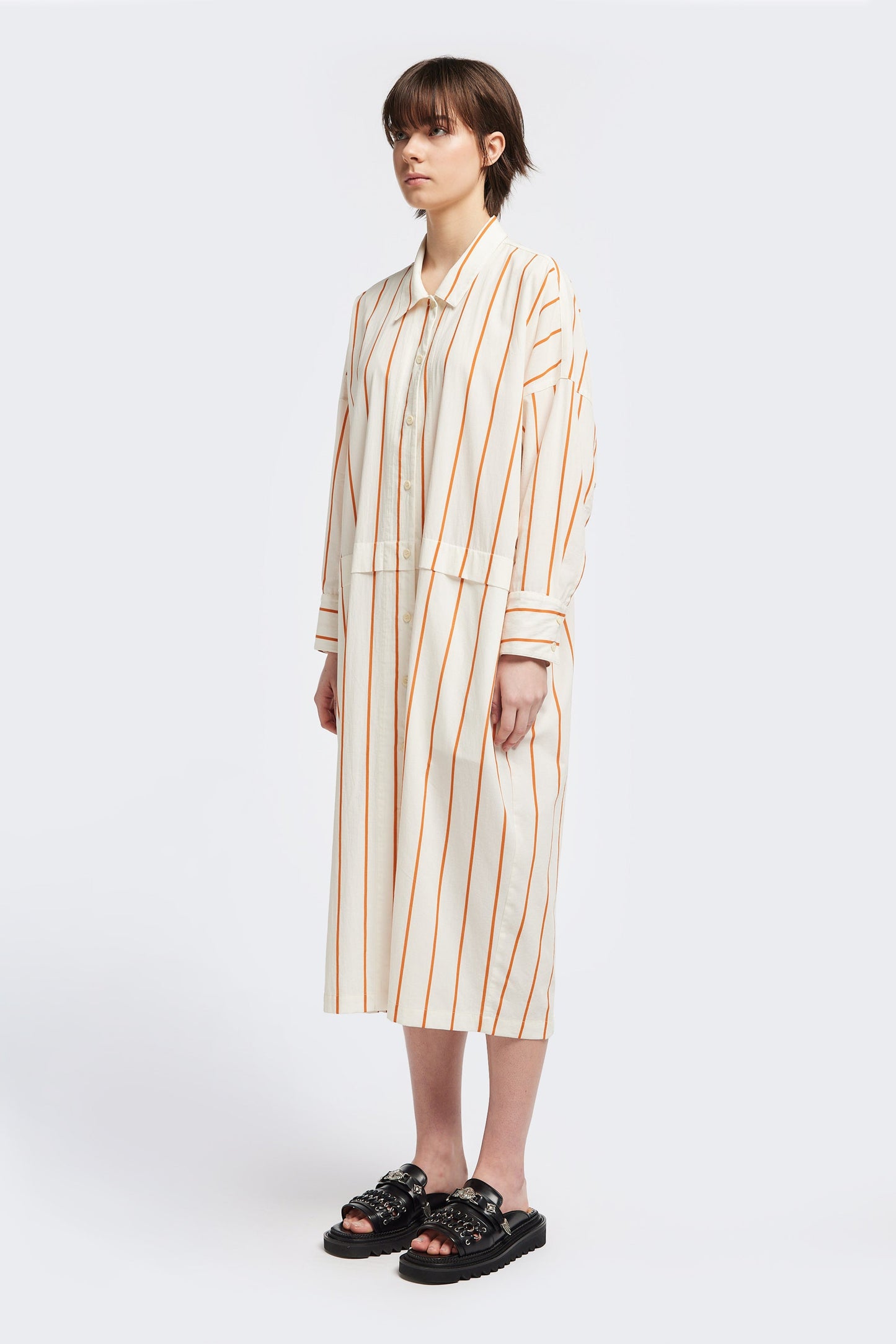 Sundown Shirt Dress Burnt Orange Stripe
