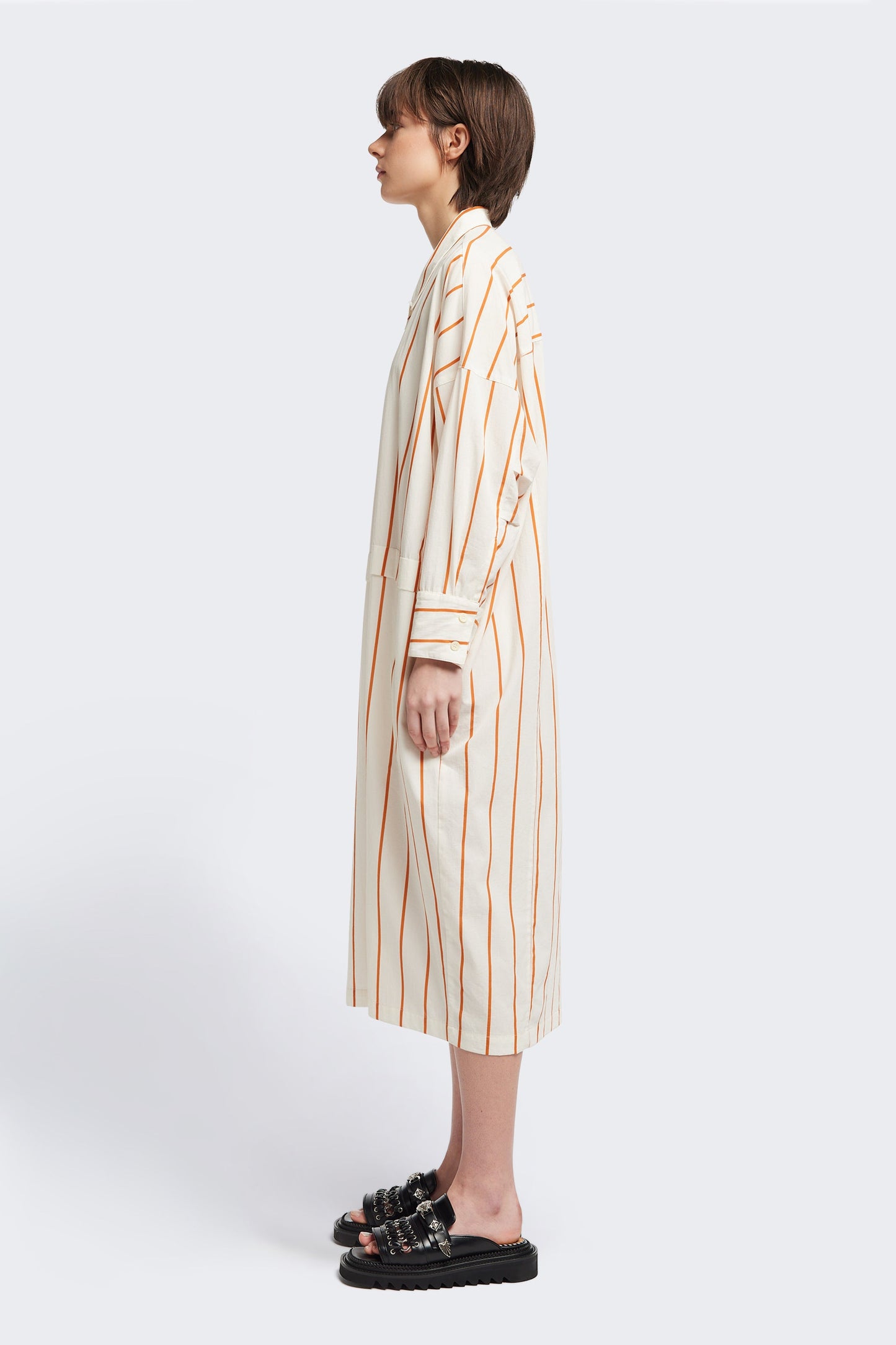 Sundown Shirt Dress Burnt Orange Stripe