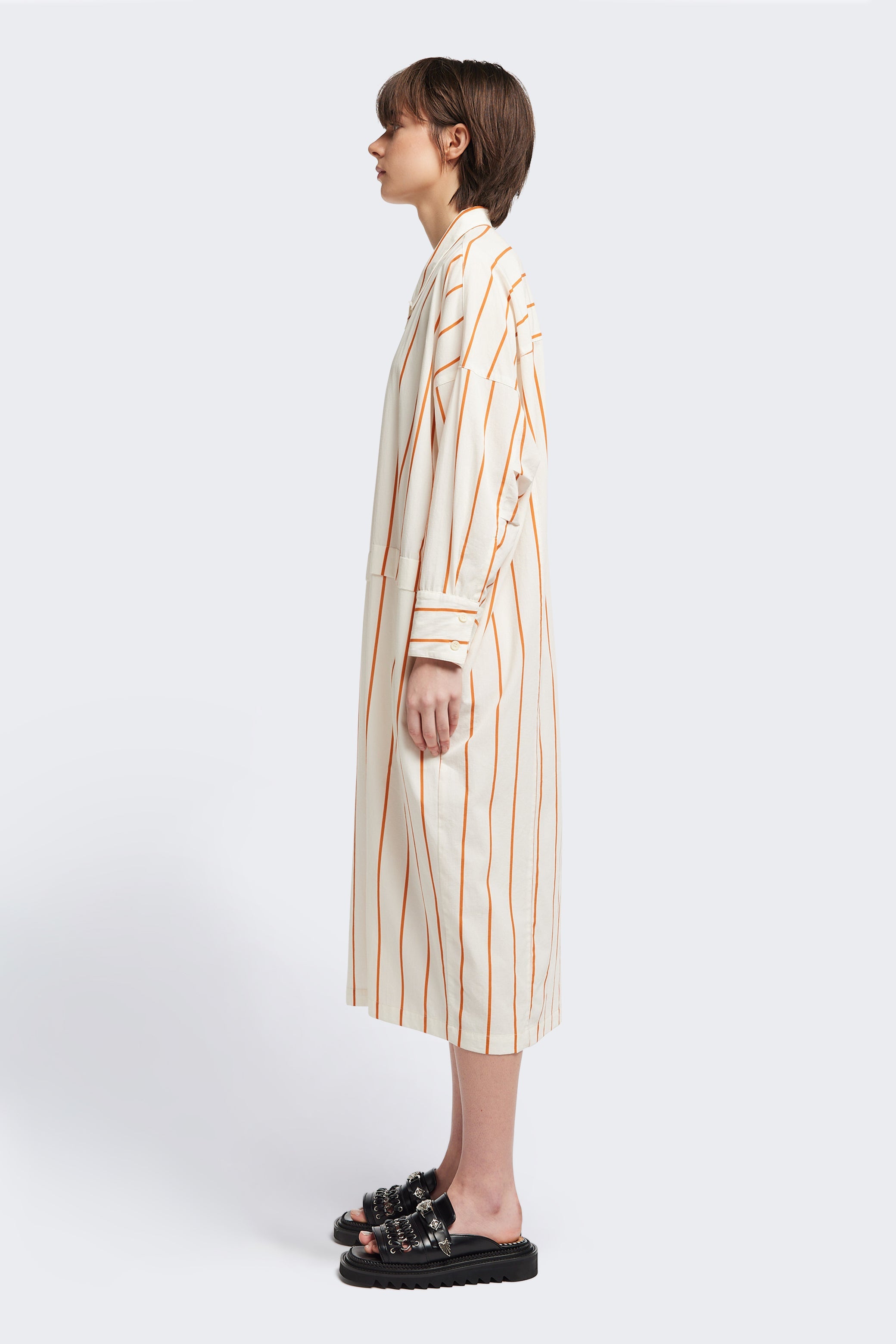 Sundown Shirt Dress Burnt Orange Stripe