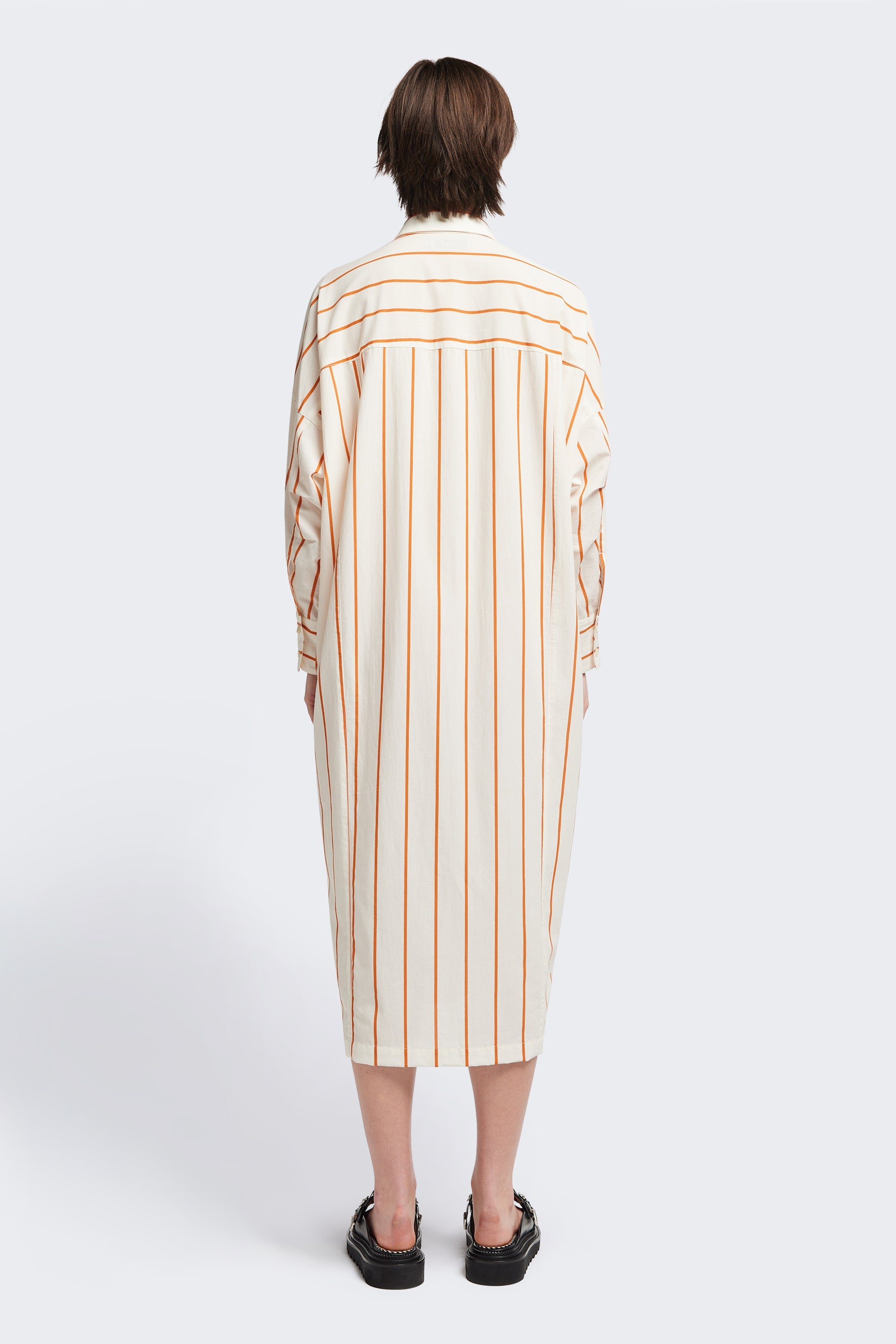 Sundown Shirt Dress Burnt Orange Stripe