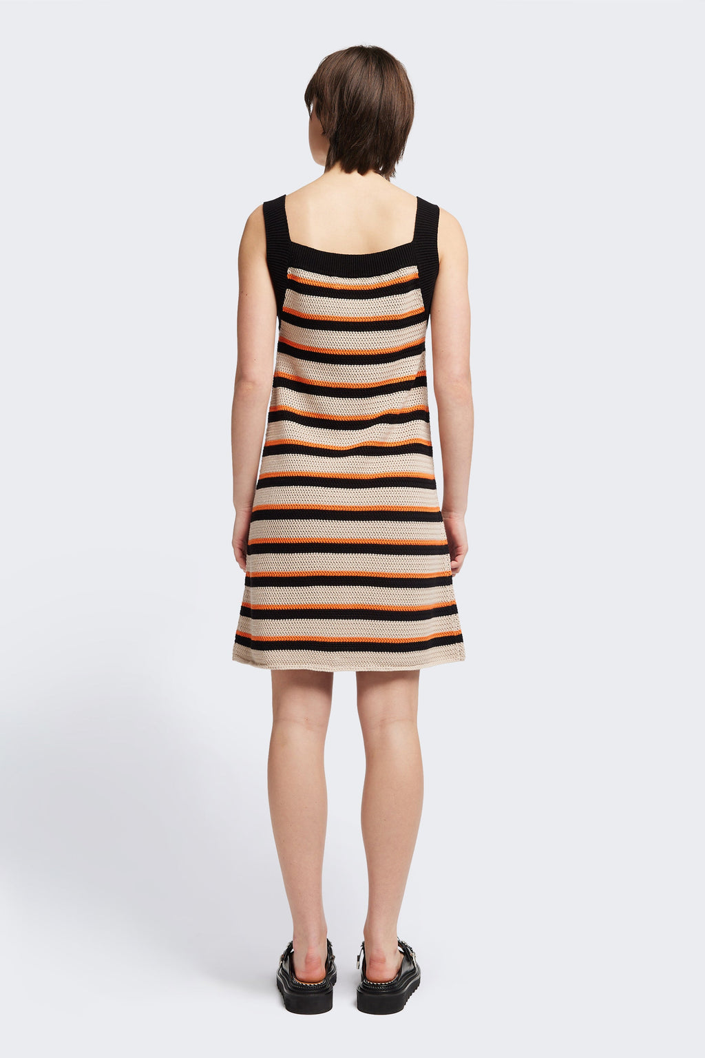 Temporal Crochet Mini Dress Stripe