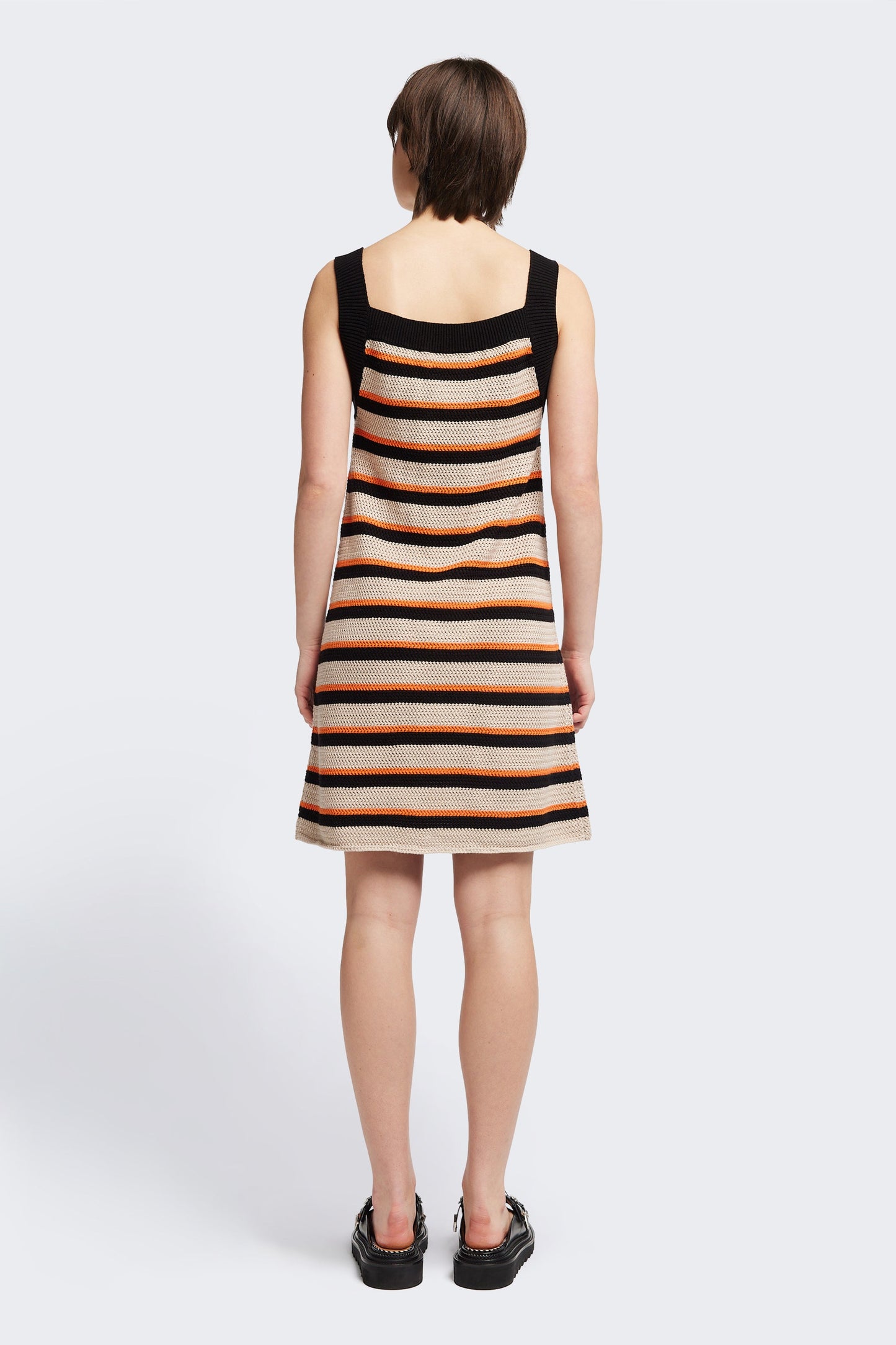 Temporal Crochet Mini Dress Stripe
