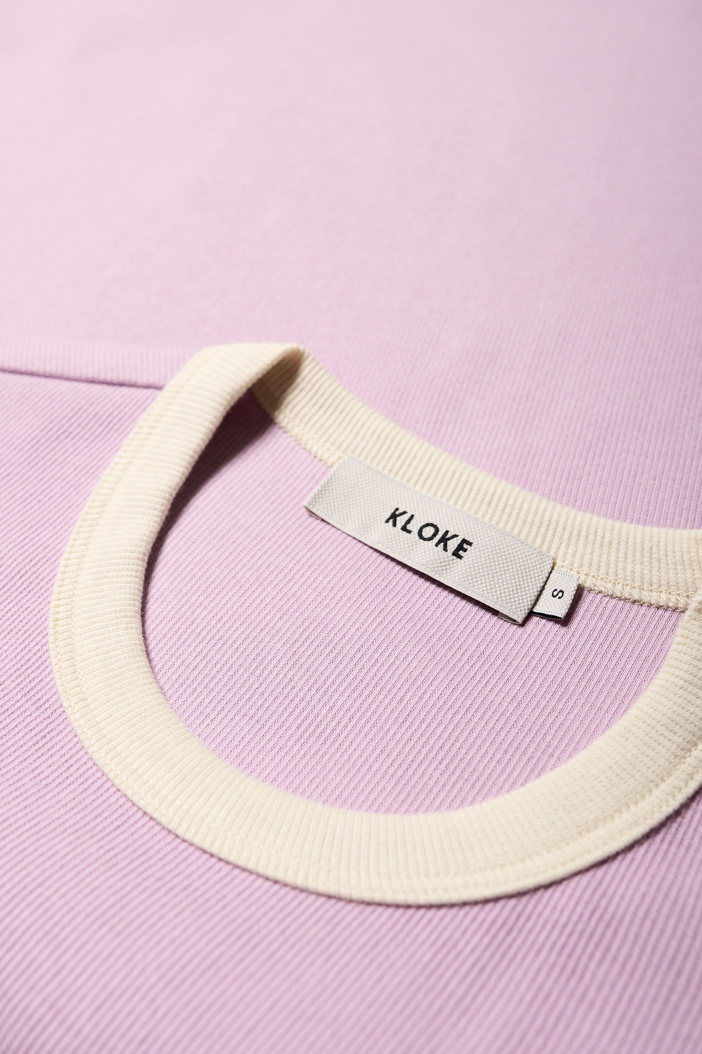 Veil Rib Tee Lilac/Ecru Bind
