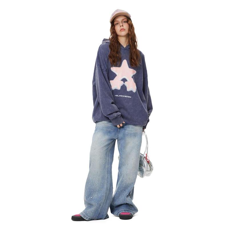 2025 Street Fashion Rhinestone Loose Jeans